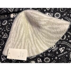 NEW A New Day Women's Fuzzy Angora Feel‎ Cream Zebra Bucket Hat
